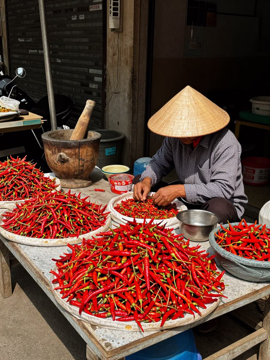 Chili Peppers in Hanoi in in Hanoi, Vietnam