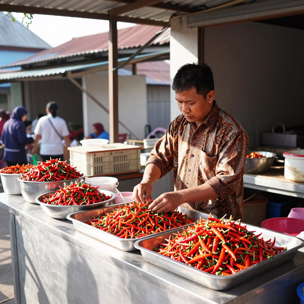 Chili Peppers in Yogyakarta in in Yogyakarta, Indonesia