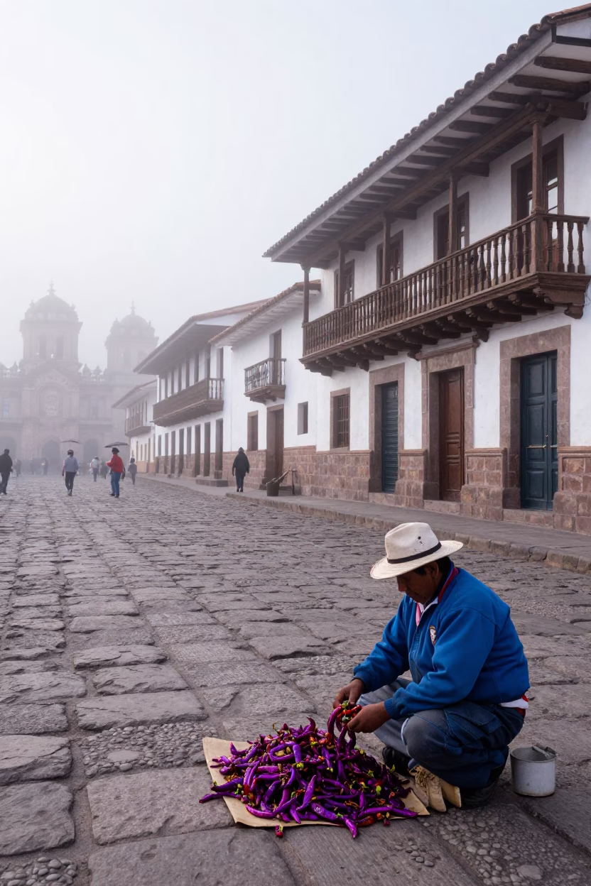 Chili Vendor in Cusco in in Cusco, Peru