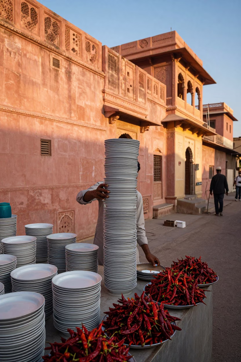 Chilies in Jaipur at Golden Hour in in Jaipur, India