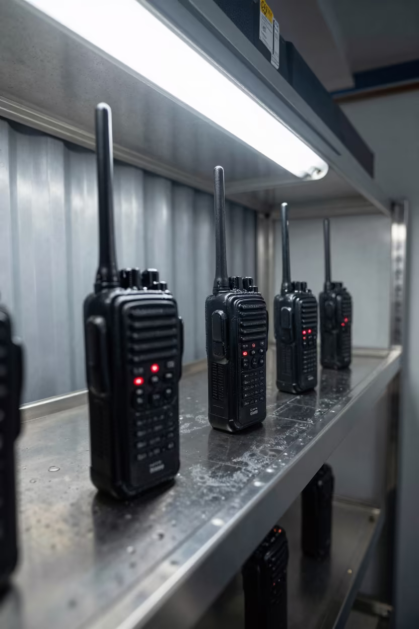 Chilled Bay Radio Shelf Night Dispatch in inside a chilled distribution bay near Jinan