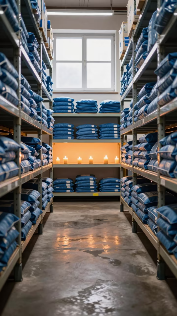 Chilled Gel Pack Shelf in Dispatch Office in inside a dispatch office above the dock near Klaipėda