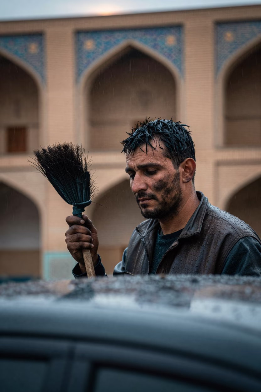 Chimney Sweep at Dawn Near Isfahan in near Isfahan