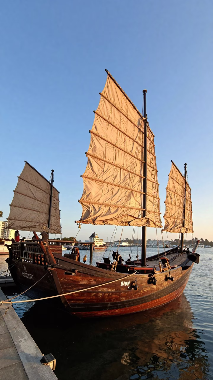 Chinese Junk at The Early Afternoon Light in San Diego in in San Diego, California, United States