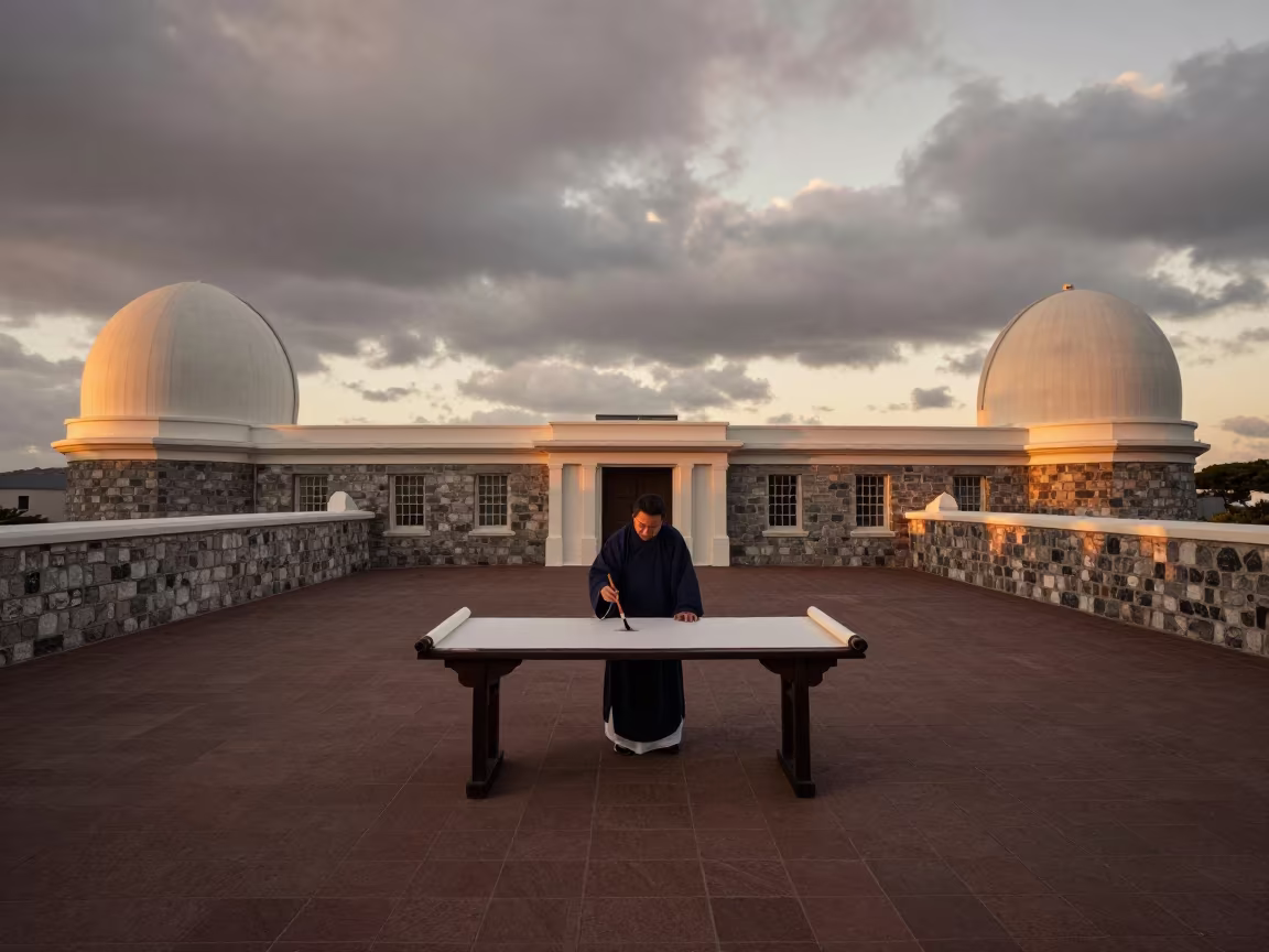Chinese Painter in Cape Town Ceremonial Hall in in a ceremonial hall near Observatory, Cape Town