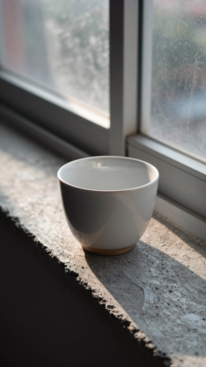 Chipped Ceramic Cup in Medellin in in Medellin, Colombia