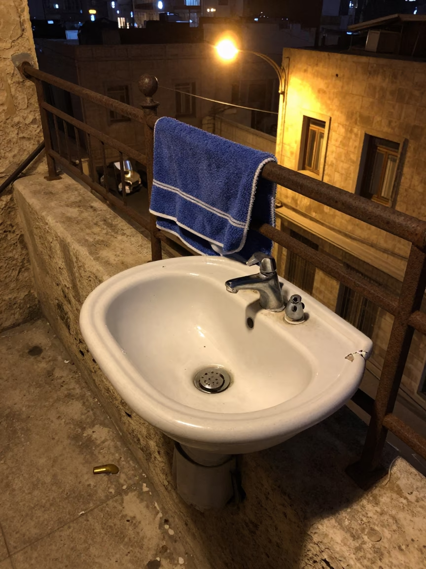 Chipped Ceramic Wash Basin in Beirut in in Beirut, Lebanon