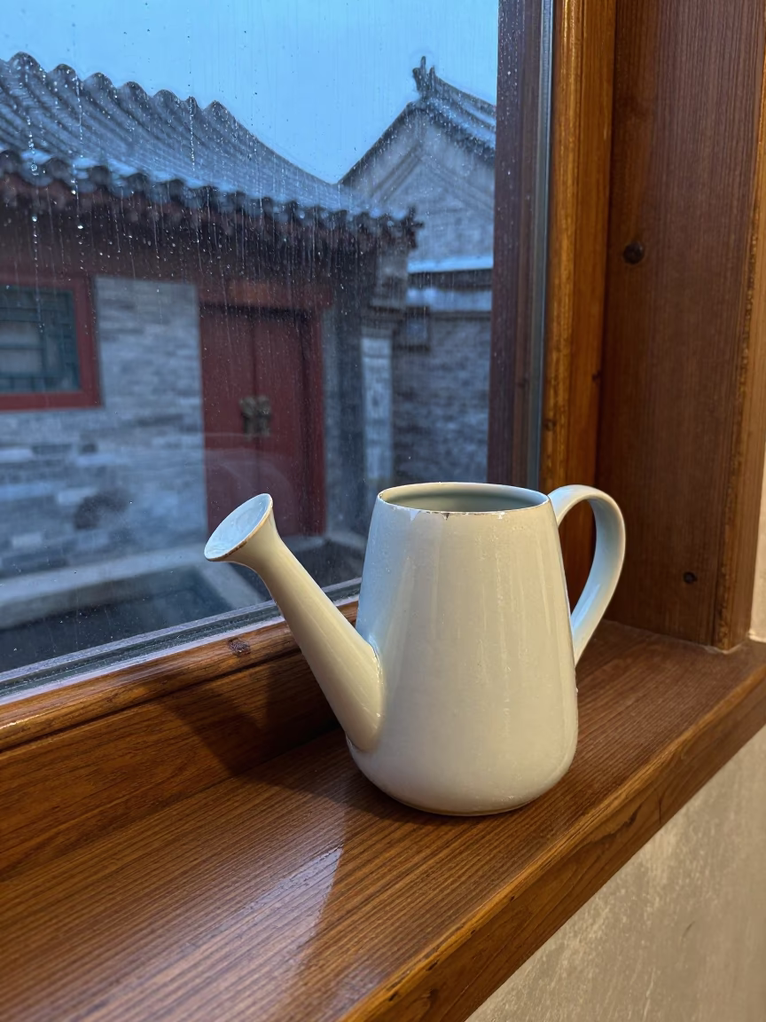 Chipped Ceramic Watering Jug in Beijing in in Beijing, China