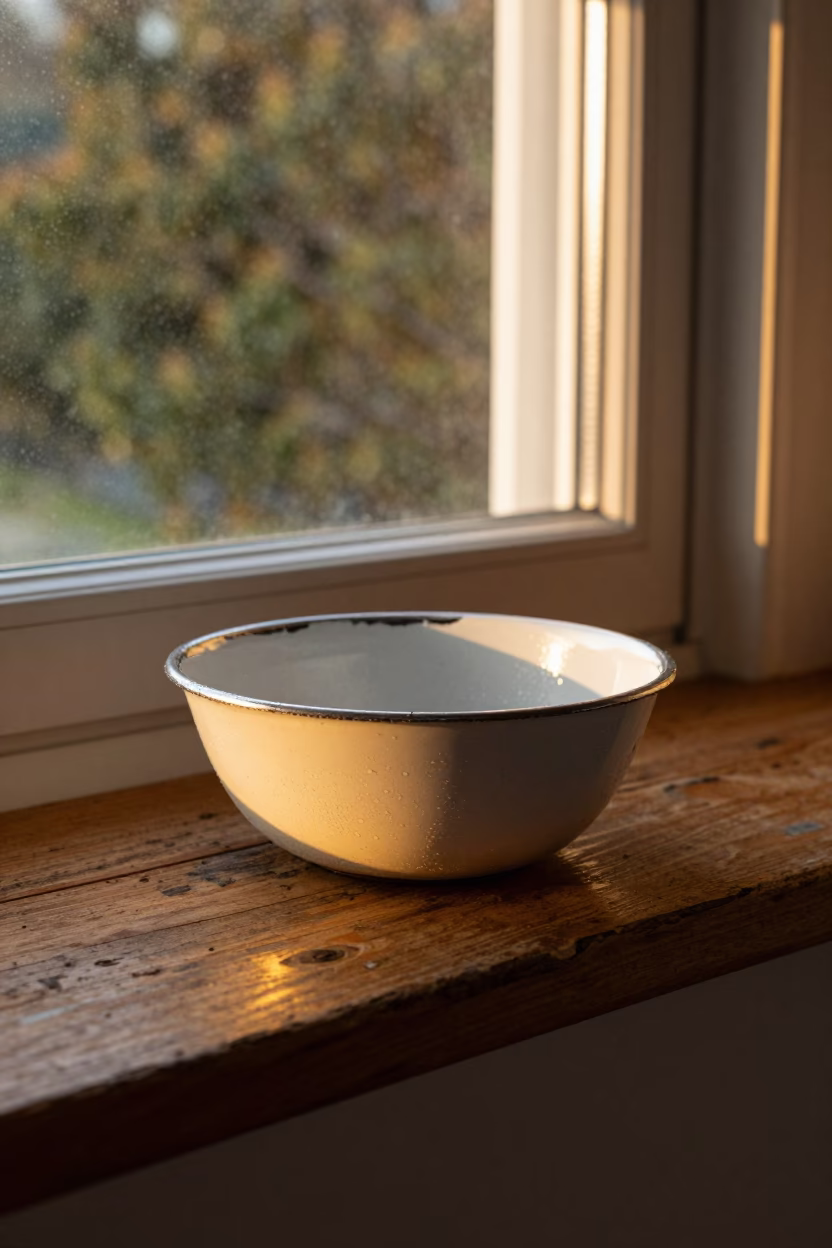 Chipped Enamel Bowl in Wellington in in Wellington, New Zealand