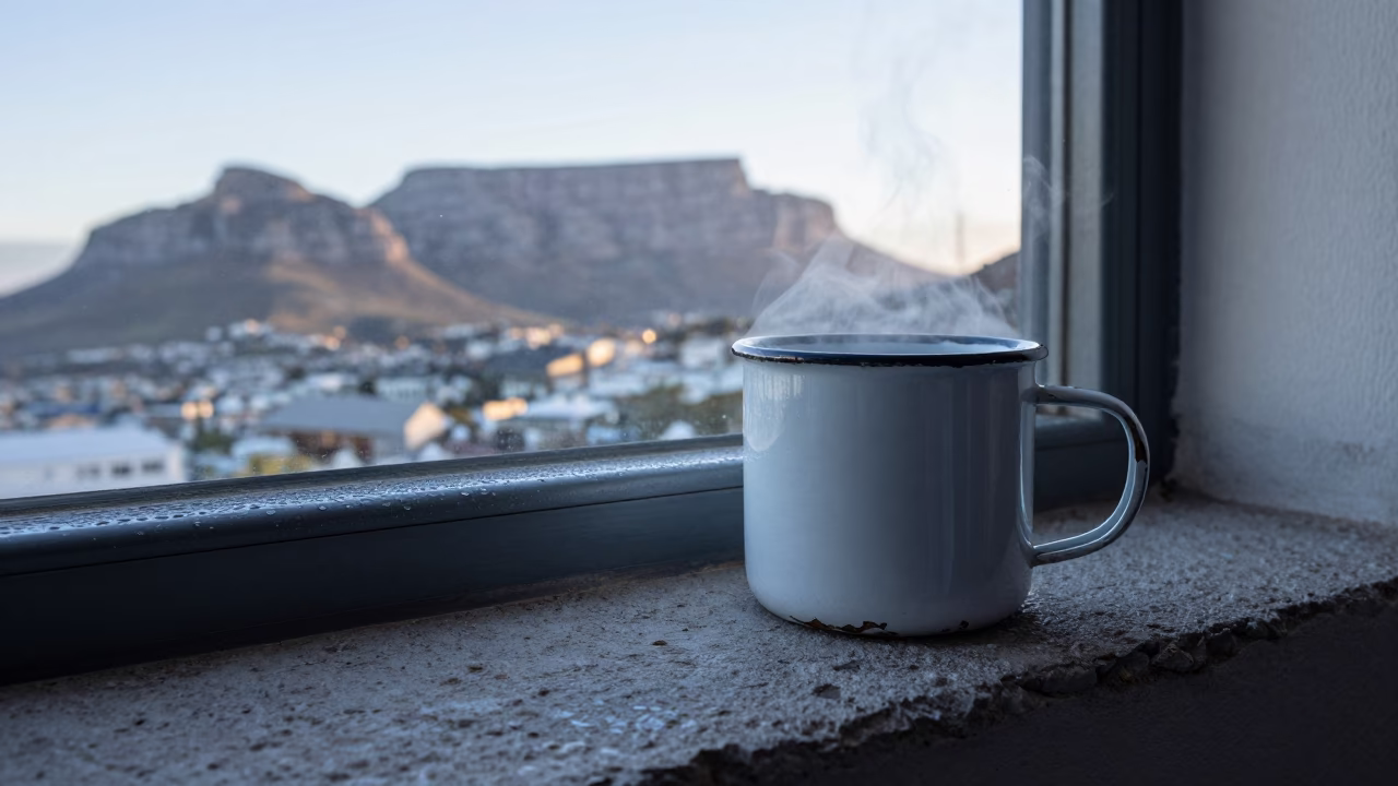 Chipped Enamel Camp Mug in Cape Town in in Cape Town, South Africa