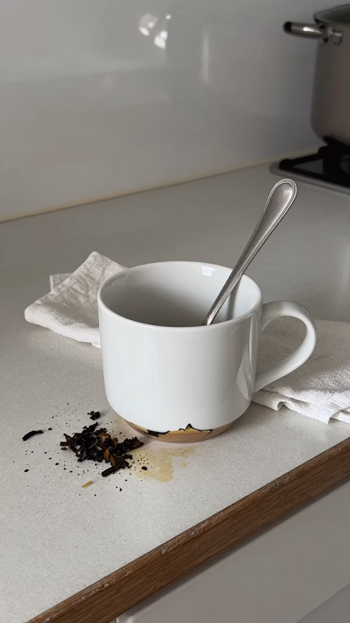 Chipped White Ceramic Cup in Melbourne in in Melbourne, Australia