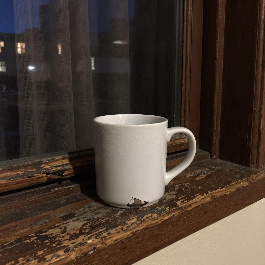Chipped White Ceramic Cup in San Francisco in in San Francisco, United States