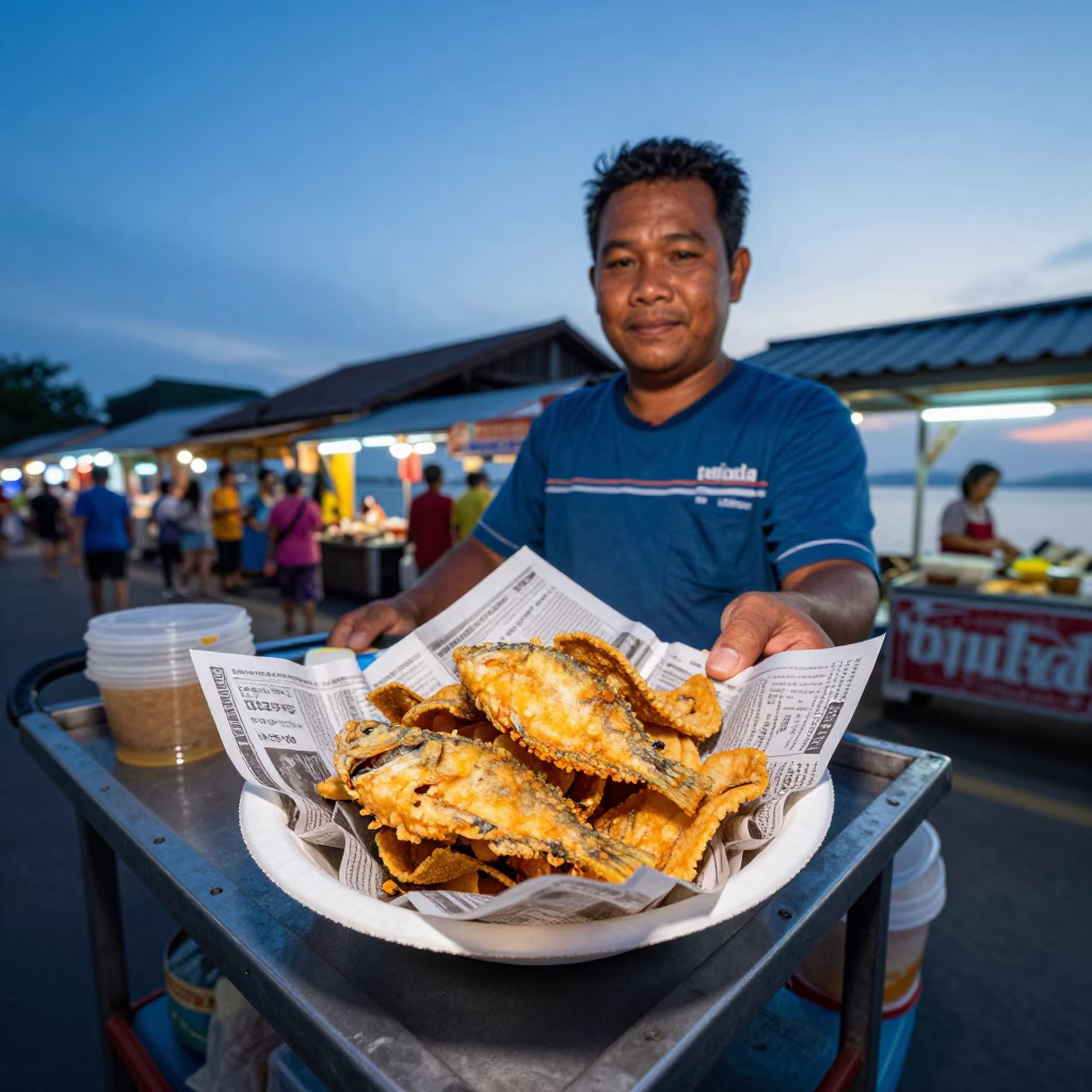 Chips in Phuket at Blue Hour in in Phuket, Thailand
