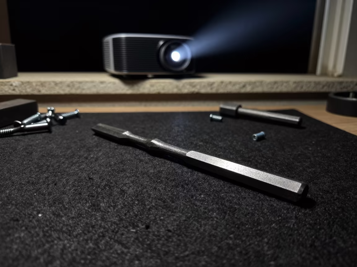 Chisel on Rubber Mat in Masan Workshop in on a stone ledge in Masan