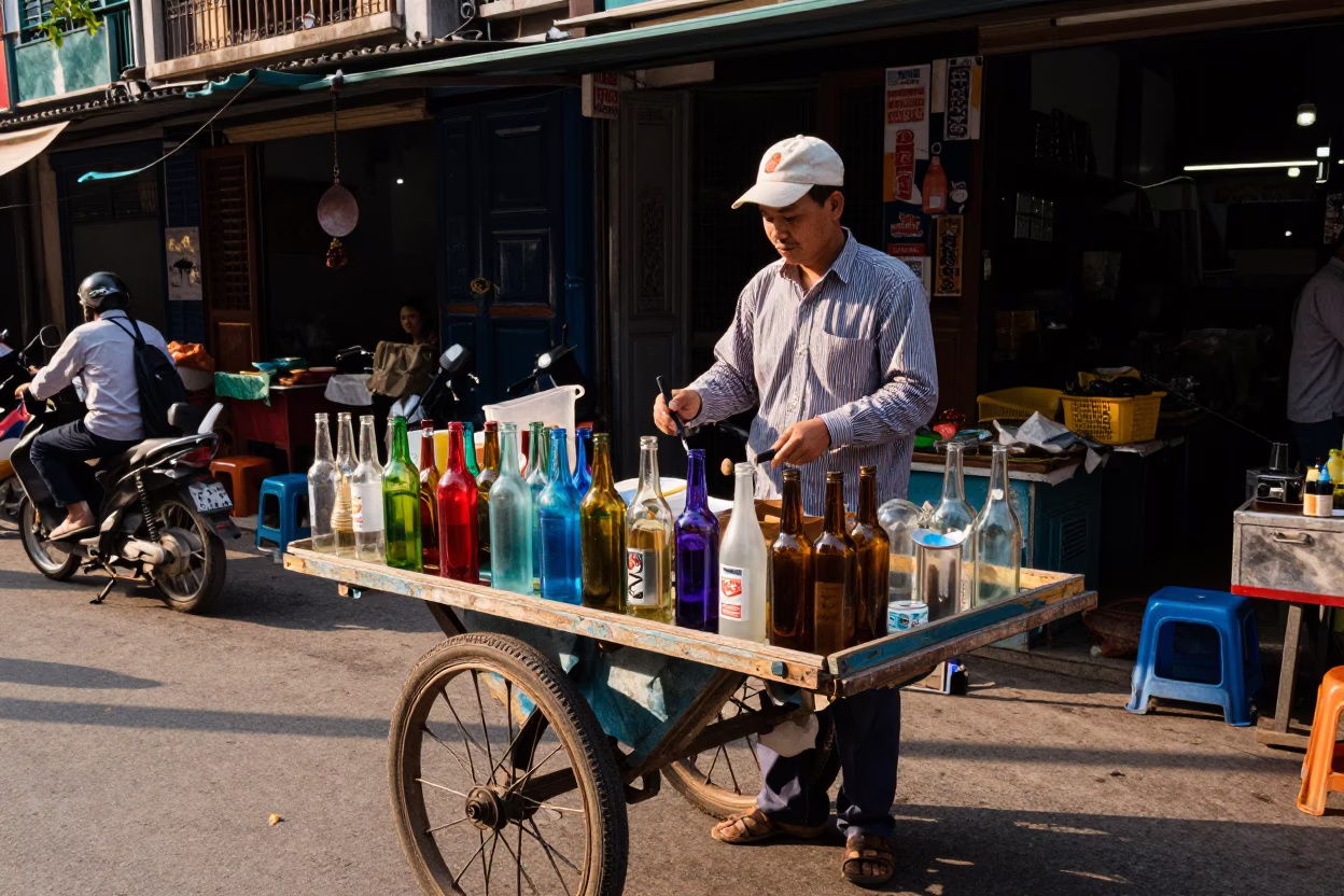 Chisels in Hanoi at Clear Late-afternoon Light in in Hanoi, Vietnam
