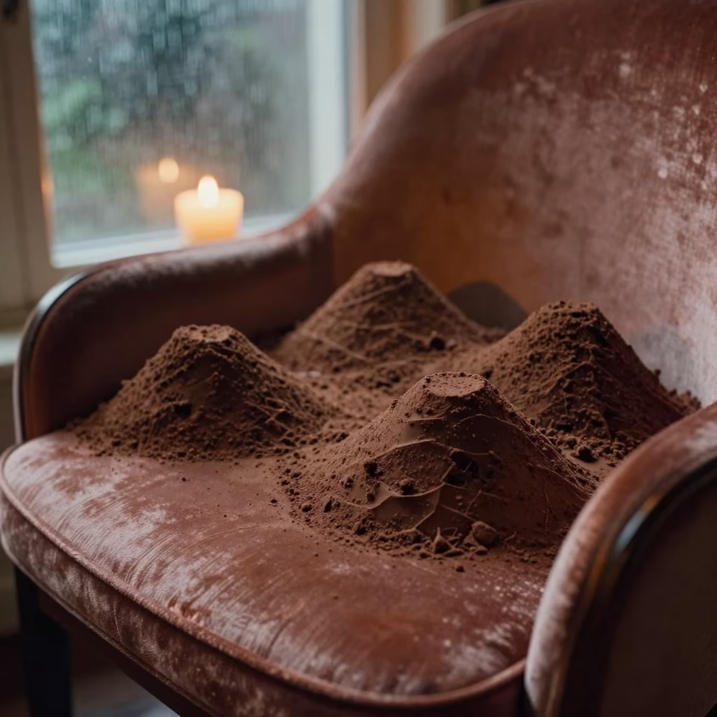 Chocolate Hills Model on Velvet Chair in on a velvet chair in Santa Clara