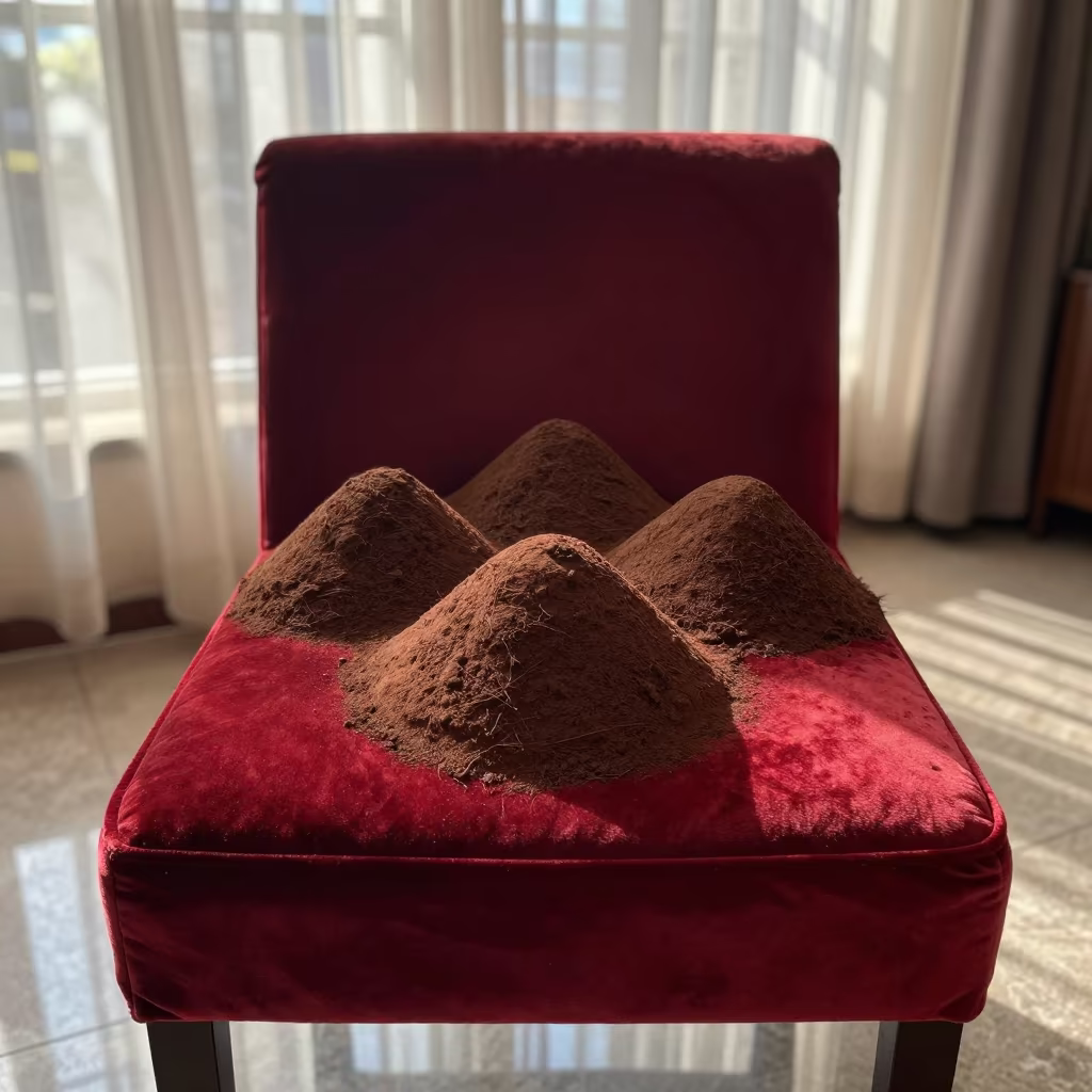 Chocolate Hills Conical Mounds on Velvet Chair in on a velvet chair in New York