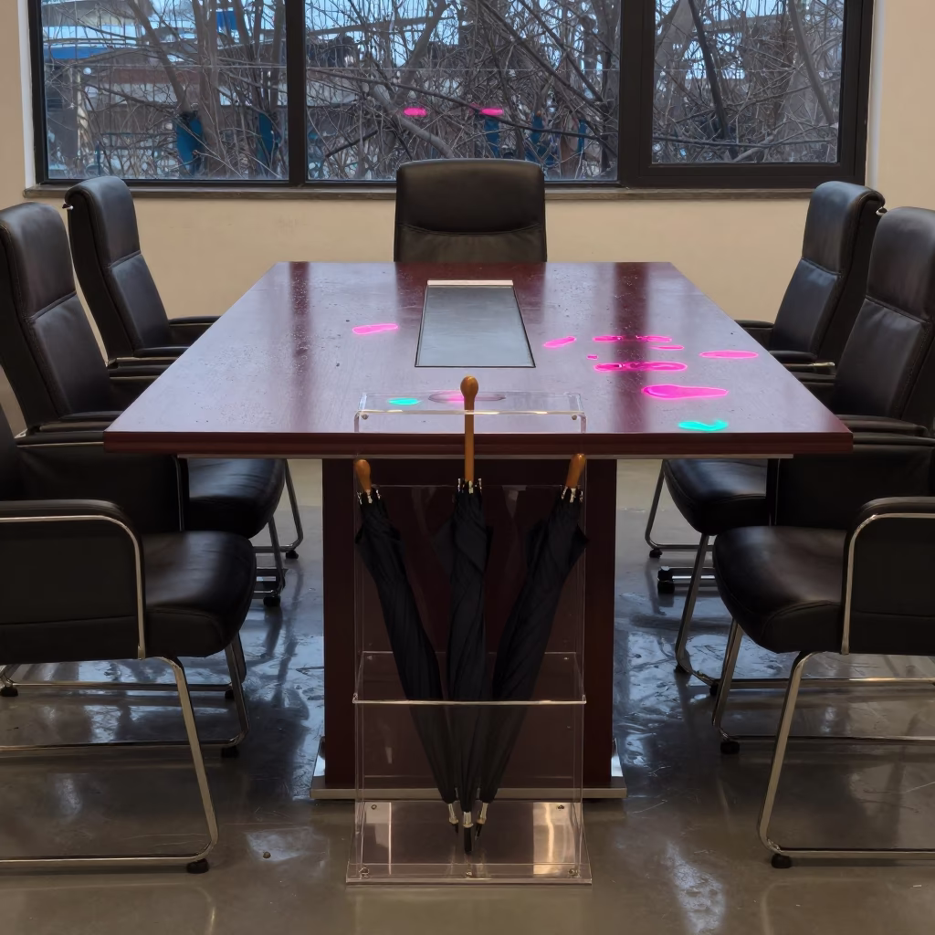 Chongqing Office Umbrella Stand After Rain in at a boardroom table before a meeting in Chongqing