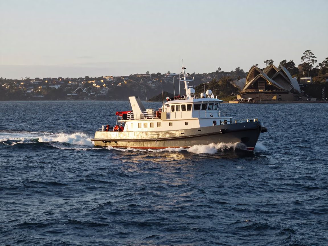 Choppy Water in Sydney at The Early Morning Light in in Sydney, New South Wales, Australia