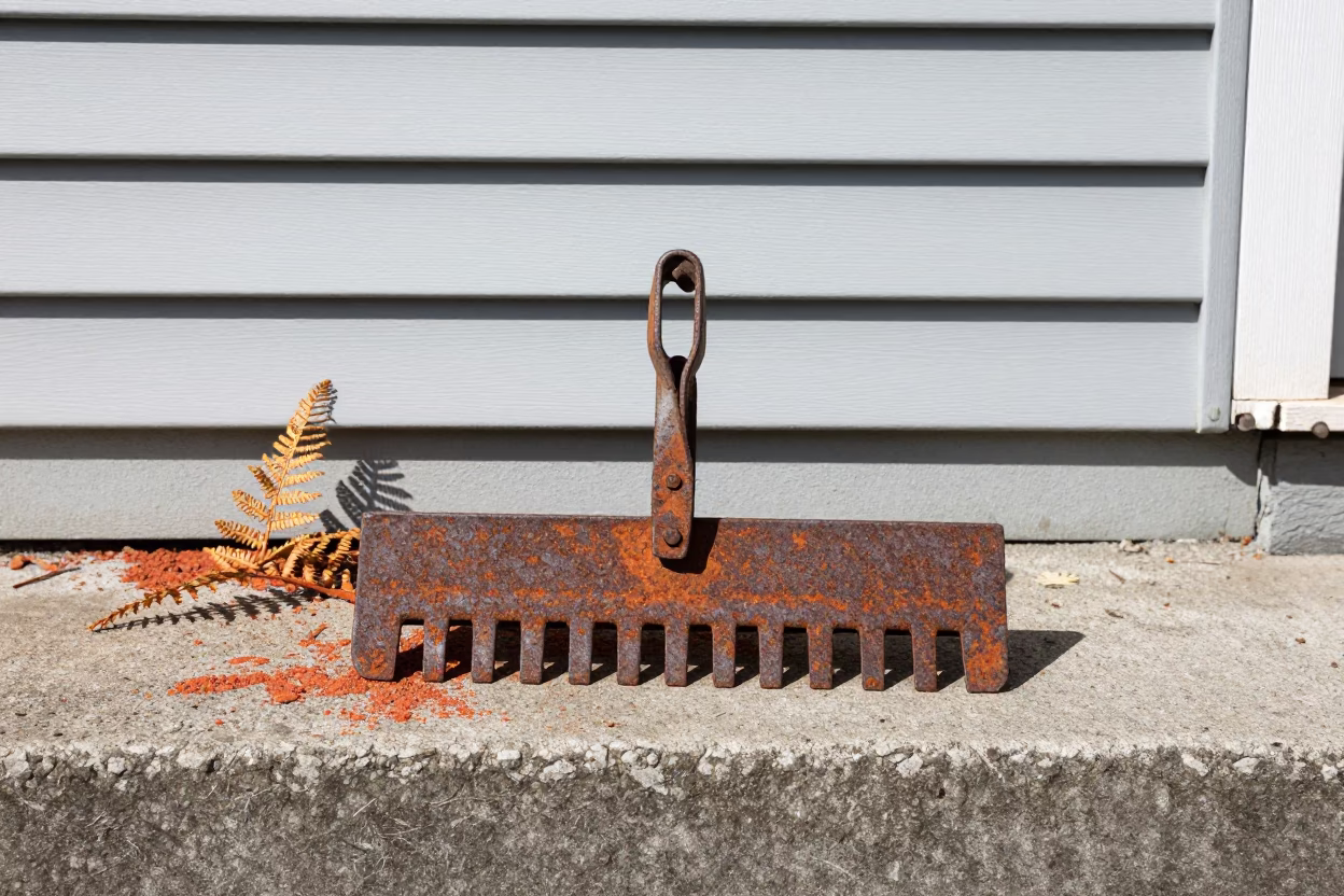 Christchurch Rusted Metal Boot Scraper in in Christchurch, New Zealand