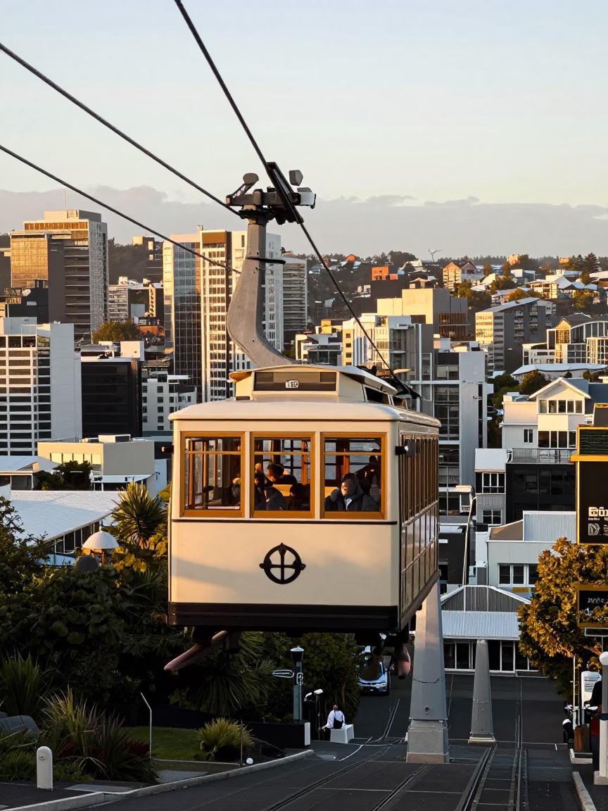 Christchurch Tramway Ascent at The Early Afternoon Light in in Christchurch, New Zealand
