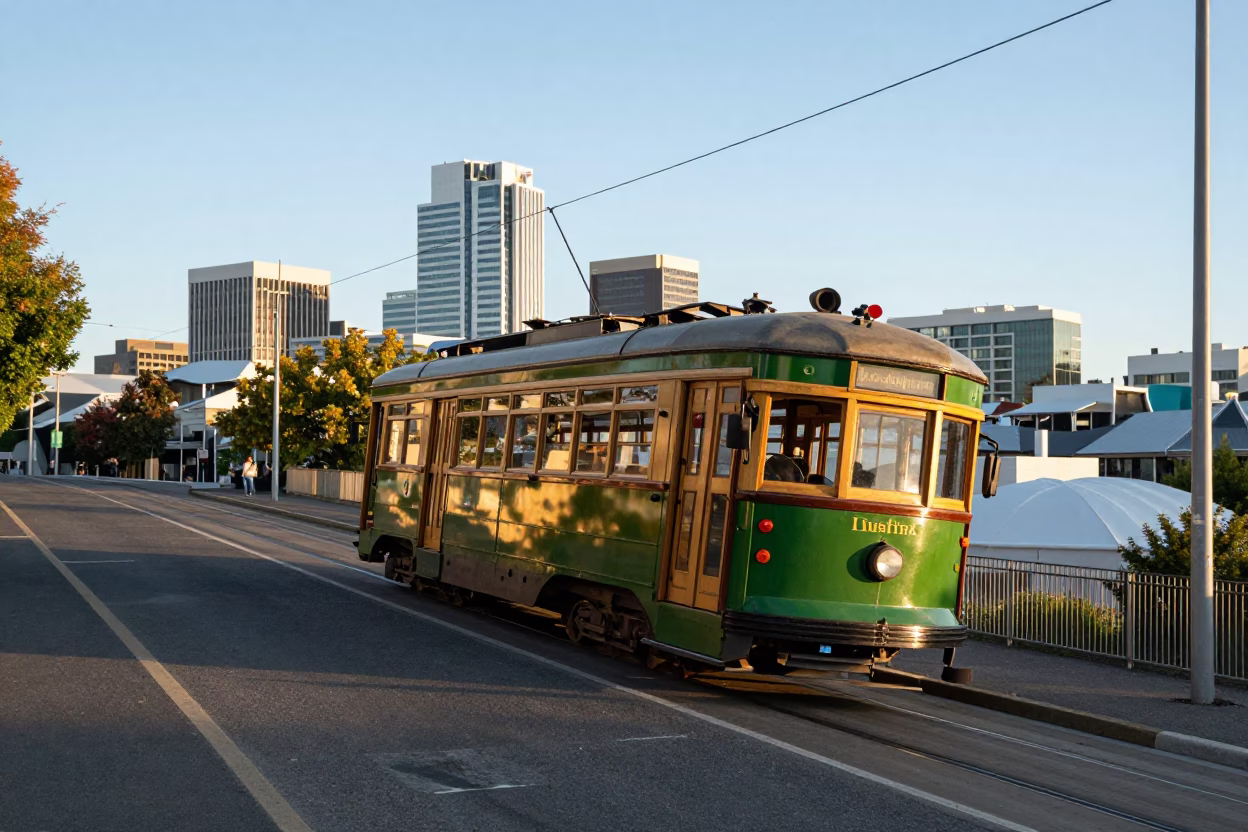 Christchurch Tramway Climb Late Afternoon Skyline View in in Christchurch, New Zealand