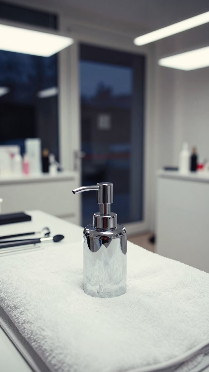 Chrome Wrench on Towel in Dusseldorf Studio in inside a nail studio in Dusseldorf