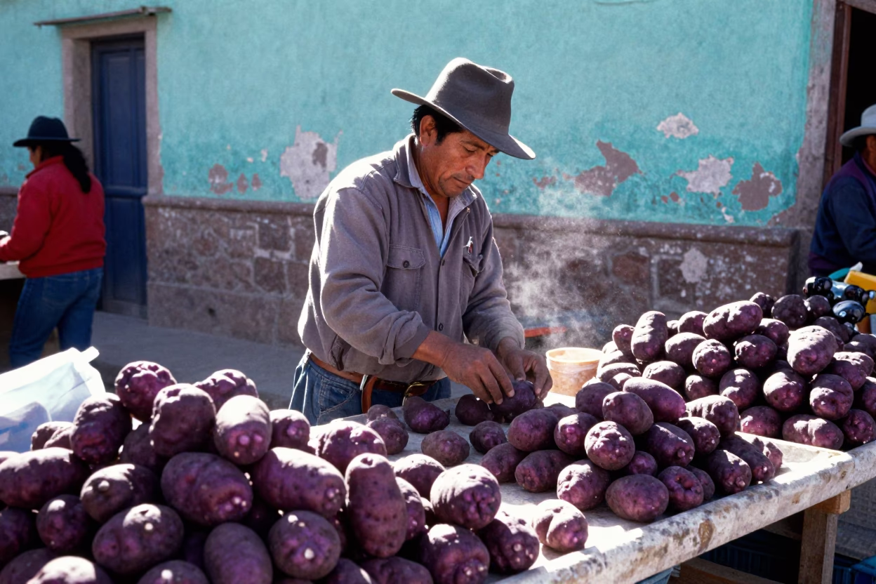 Chuño Potatoes in La Paz in in La Paz, Bolivia