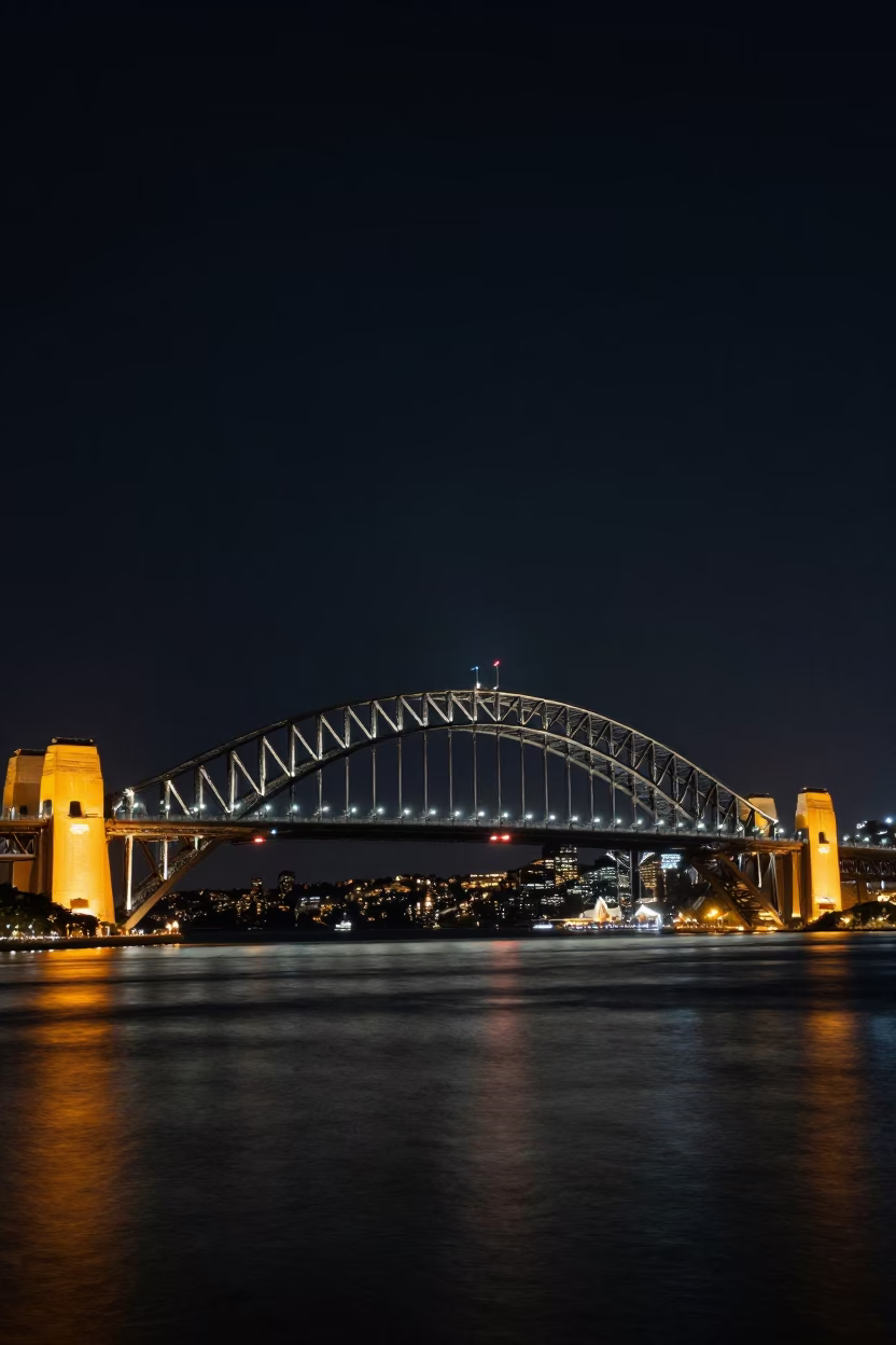 Circular Quay in Sydney at Late At Night Light in in Sydney, New South Wales, Australia