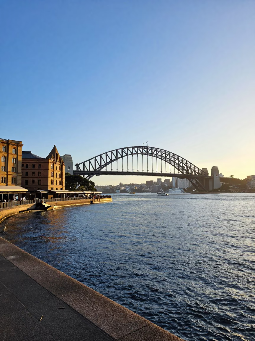 Circular Quay in Sydney at The Late Morning Light in in Sydney, New South Wales, Australia