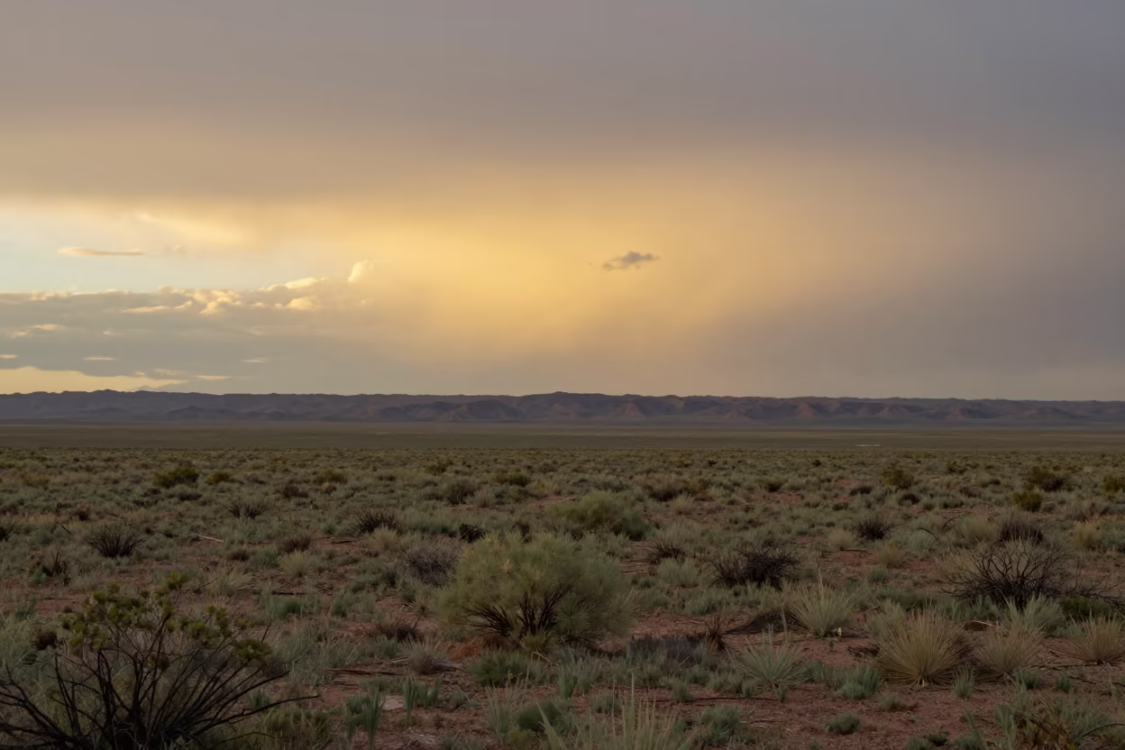 Circumhorizontal Arc Over Arizona Plain in across a storm-bright plain in Arizona