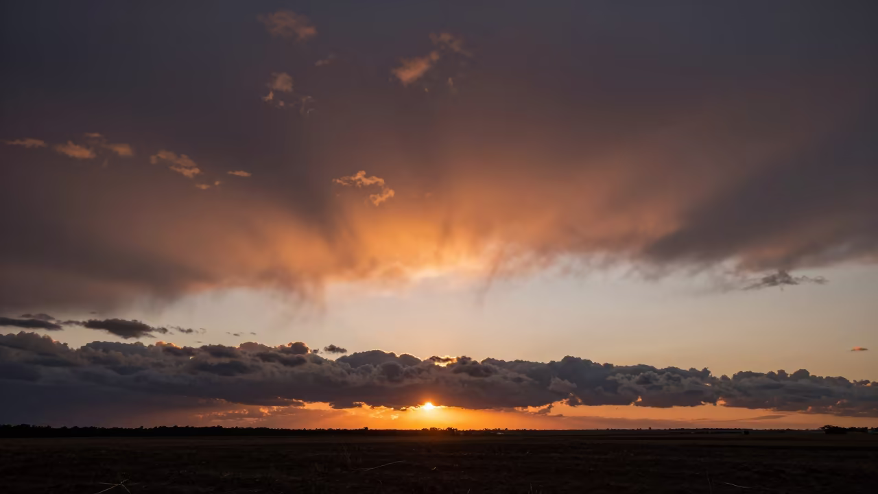 Circumhorizontal Arc Over Uruguay Storm Clouds in over a horizon of stacked thunderheads in Uruguay