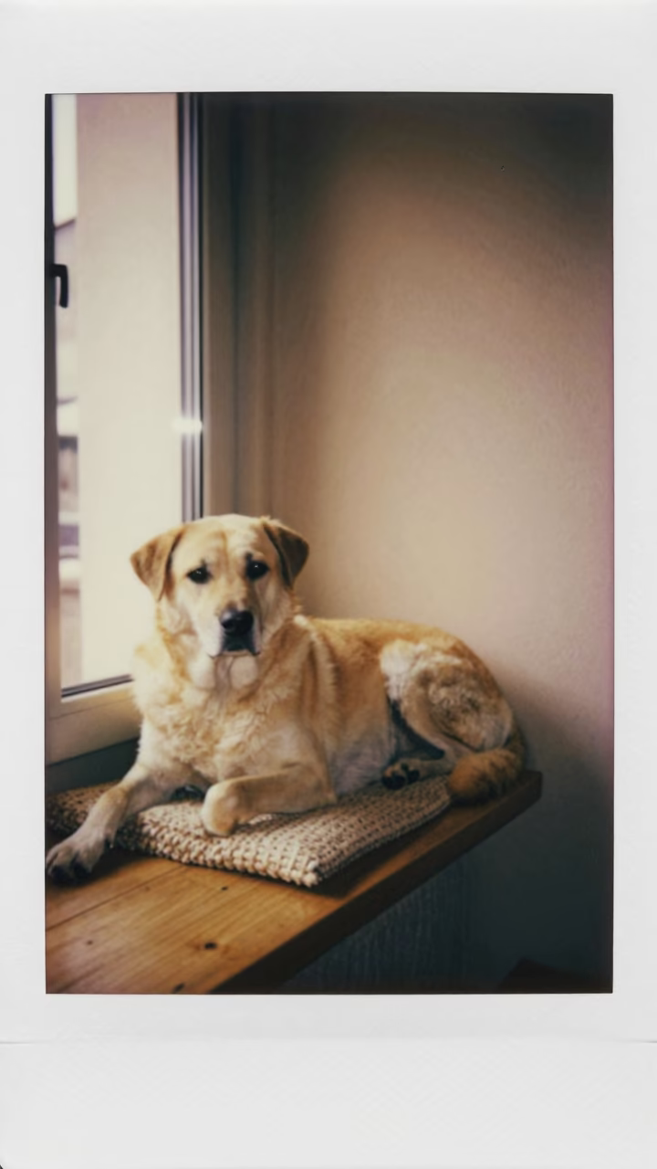 Cirneco dell'Etna on Window Seat in 1973 in on a window seat in a quiet apartment with soft side light near Zielona Góra