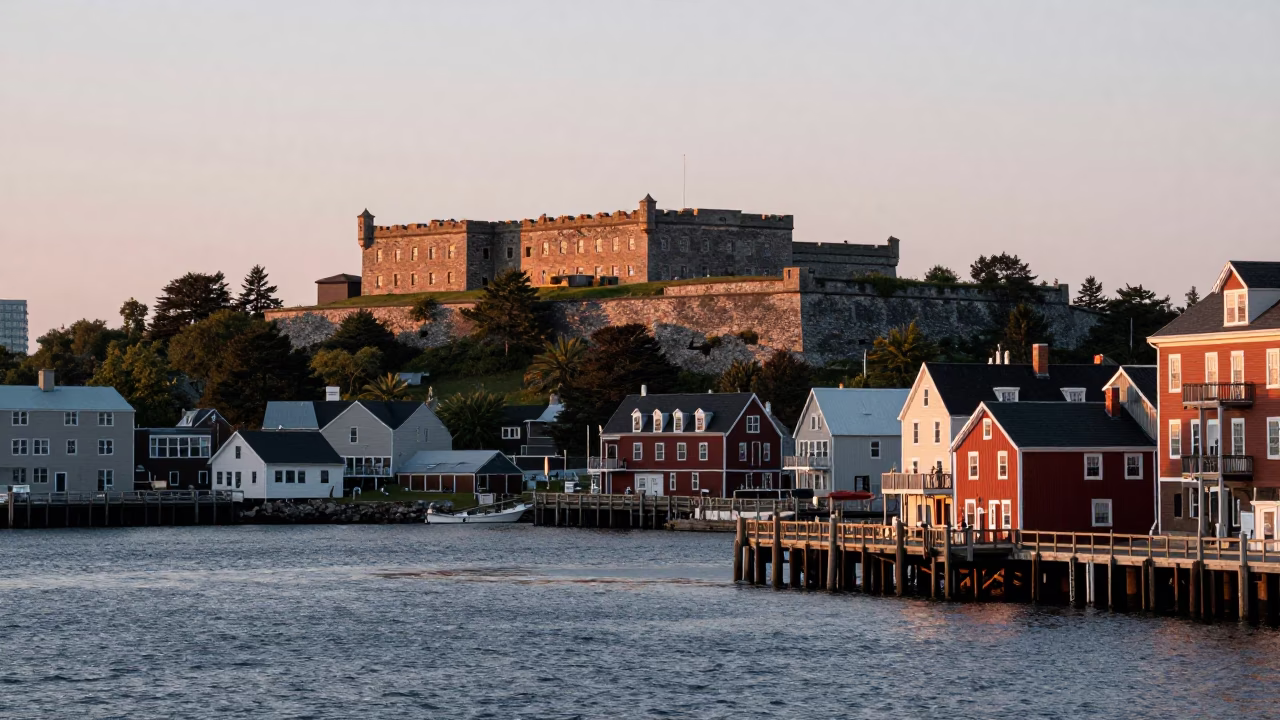 Citadel Hill And Harbor From George Street in Halifax in in Halifax, Nova Scotia, Canada