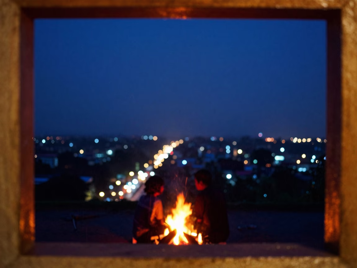 City Bokeh Through Rainy Night Frame in Assam in under the clearest stretch of sky in Assam