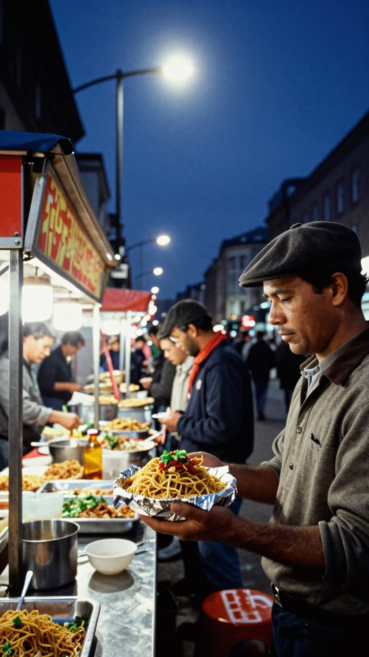 City Centre in Liverpool at Midnight Light in in Liverpool, United Kingdom