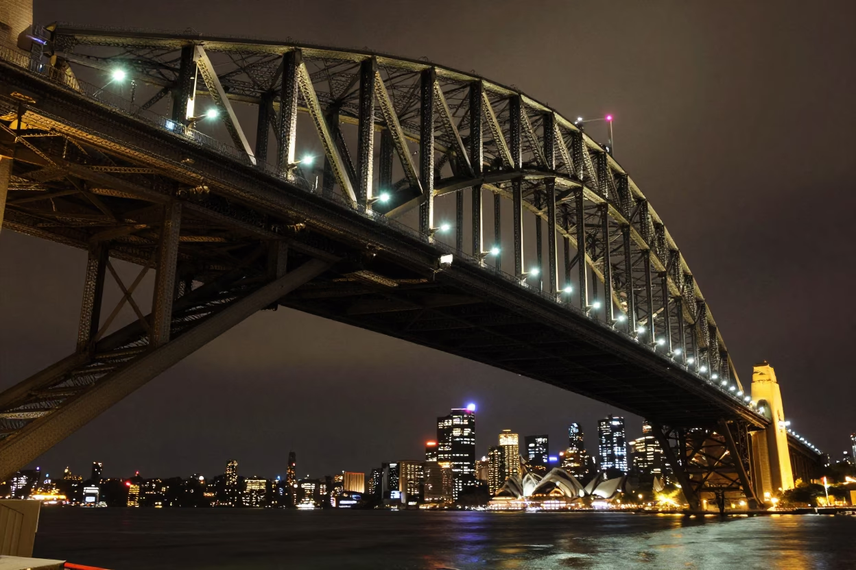 City Lights in Sydney at Deep In The Night Light in in Sydney, New South Wales, Australia