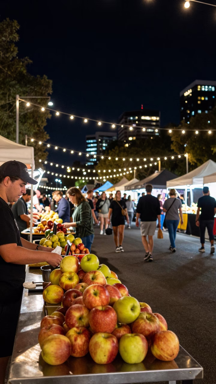 City Parklands at Deep In The Night Light in Adelaide in in Adelaide, South Australia, Australia