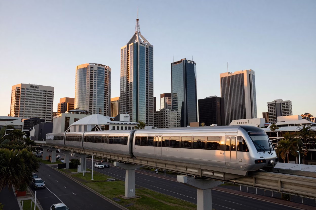 City Skyline in Perth at The Early Afternoon Light in in Perth, Western Australia, Australia