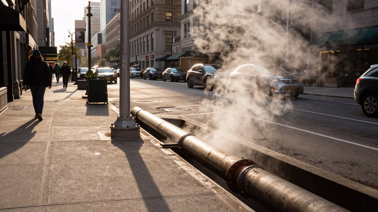 City Streets in New York at As First Light Reaches The Scene in in New York, New York, United States