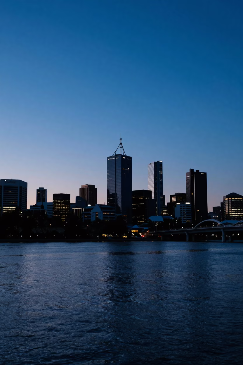 Cityscape at Blue Hour in Perth in in Perth, Western Australia, Australia