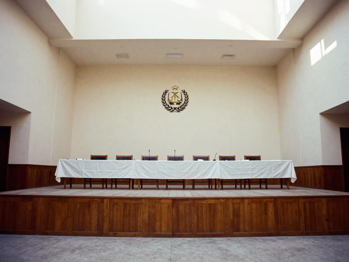Civic Forum Stage in Ahvaz Council Chamber Midday in inside a council chamber in Ahvaz