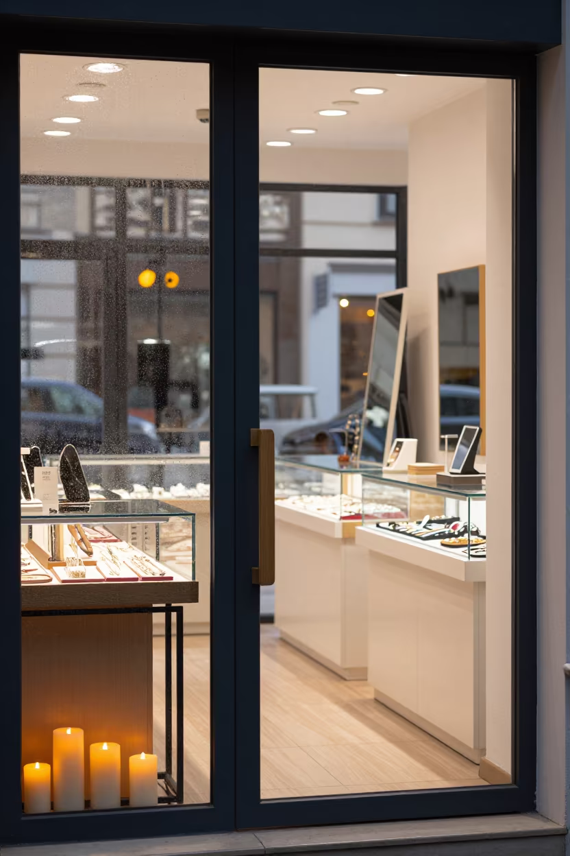 Claim Ticket Stand Ready for Retail Rush in inside a storefront prepared for opening in Larissa