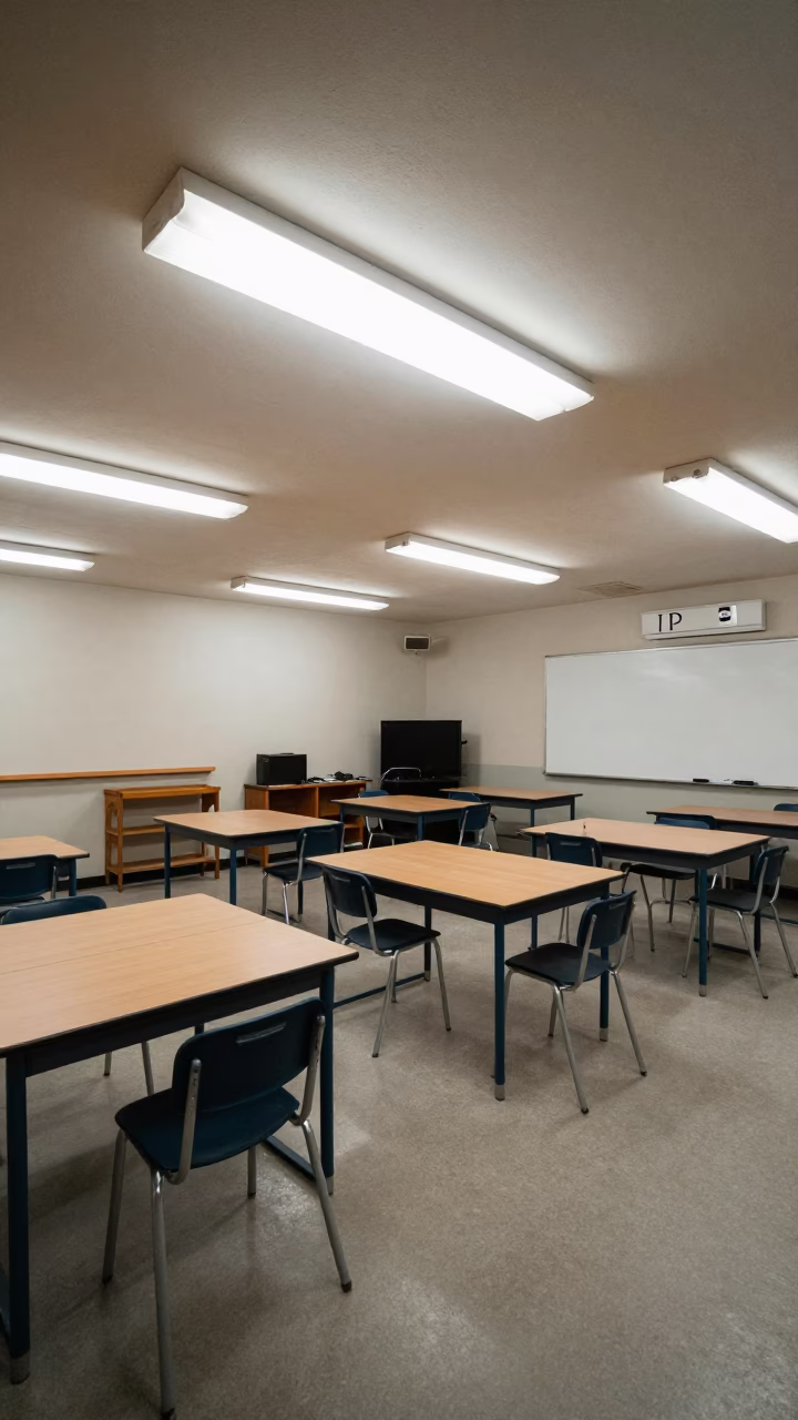 Classroom Interior in San Diego at Deep In The Night Light in in San Diego, California, United States