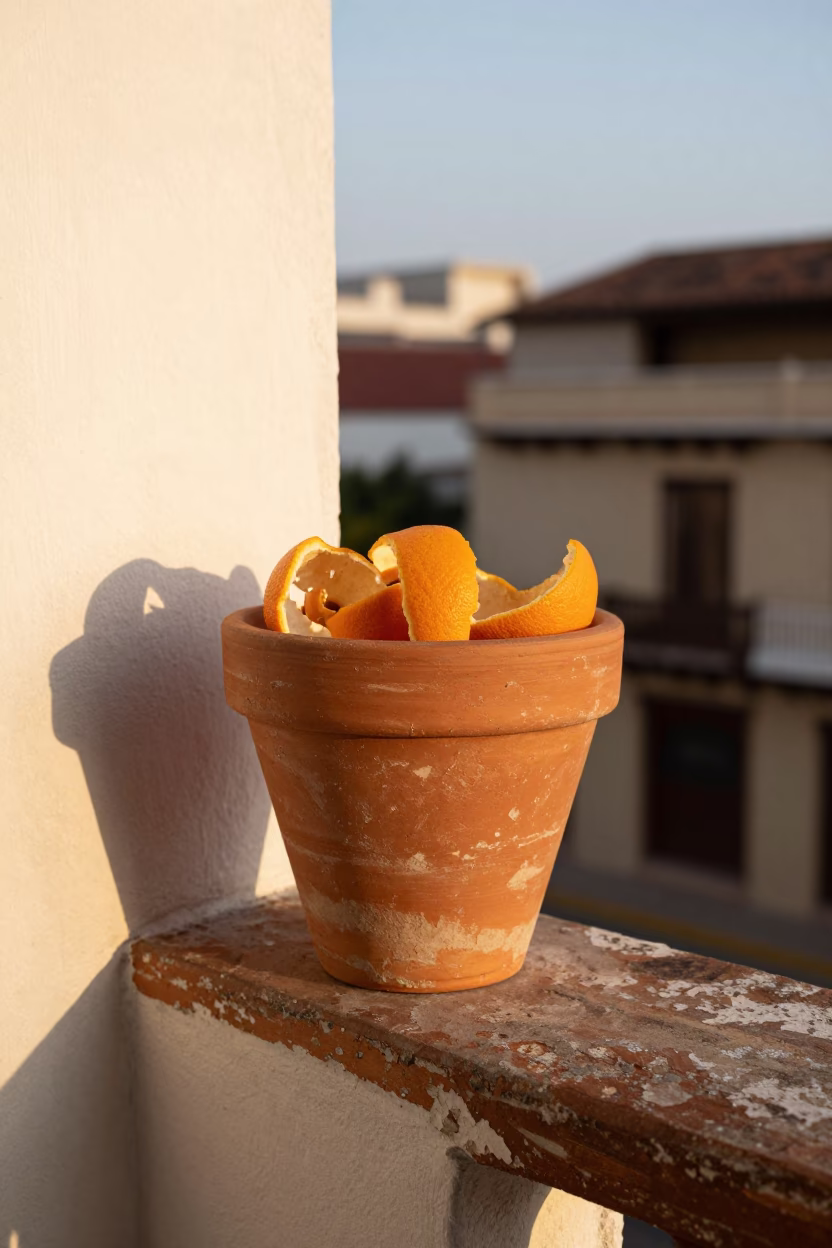 Clay Flowerpot in Cartagena in in Cartagena, Colombia