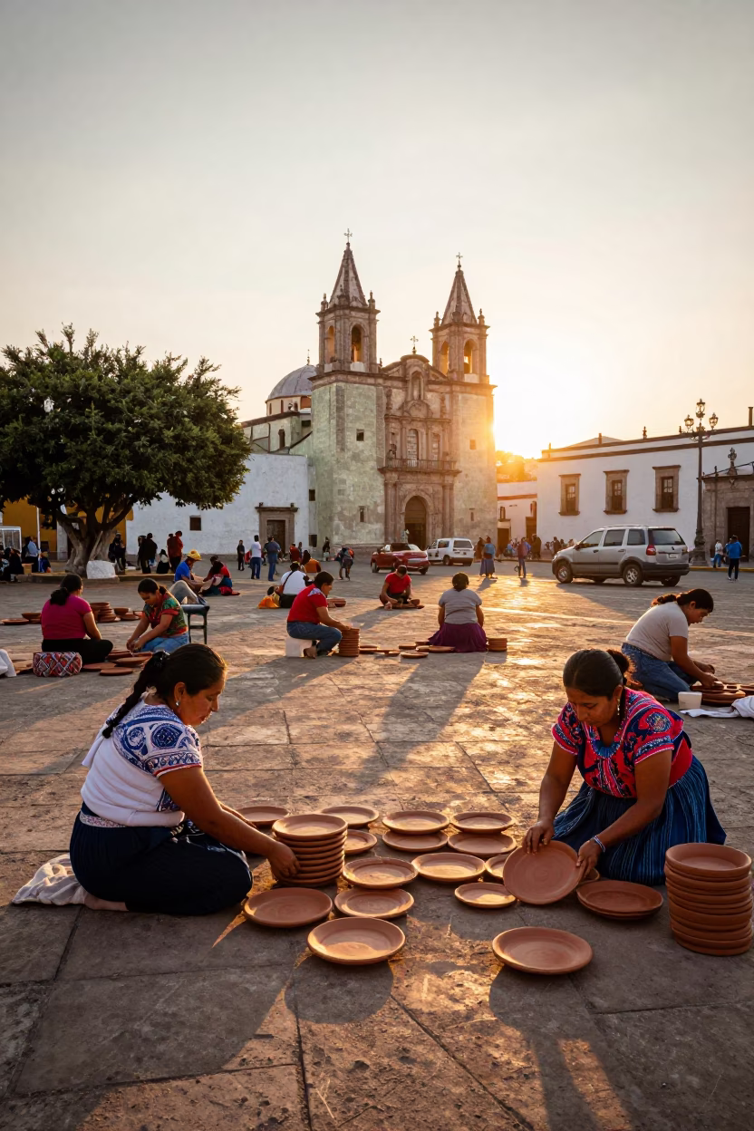 Clay Plates in Oaxaca in in Oaxaca, Mexico