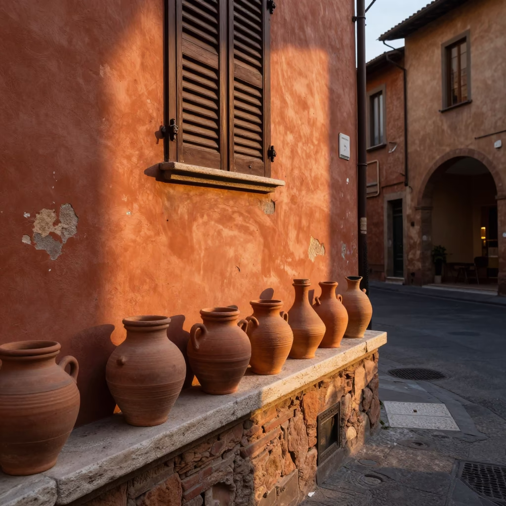 Clay Pots in Bologna in in Bologna, Italy