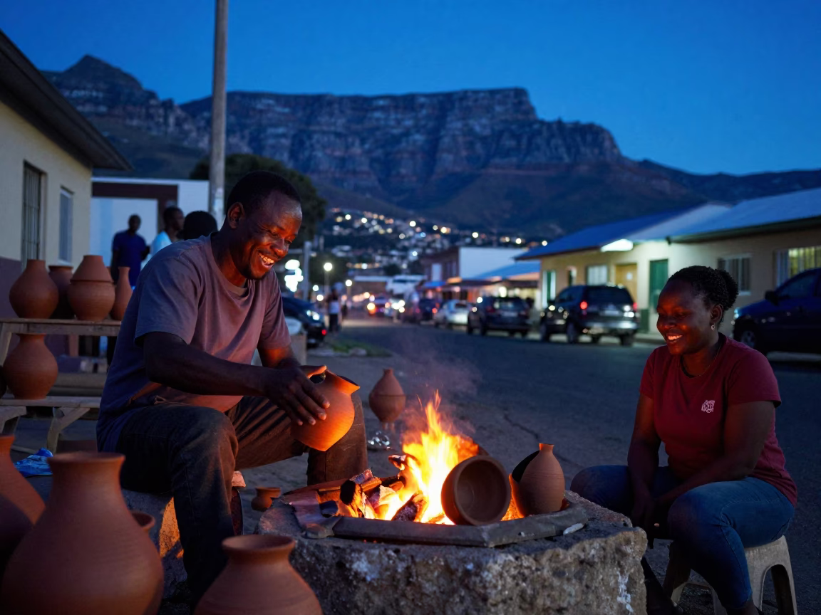 Clay Pots in Cape Town at Blue Hour in in Cape Town, South Africa