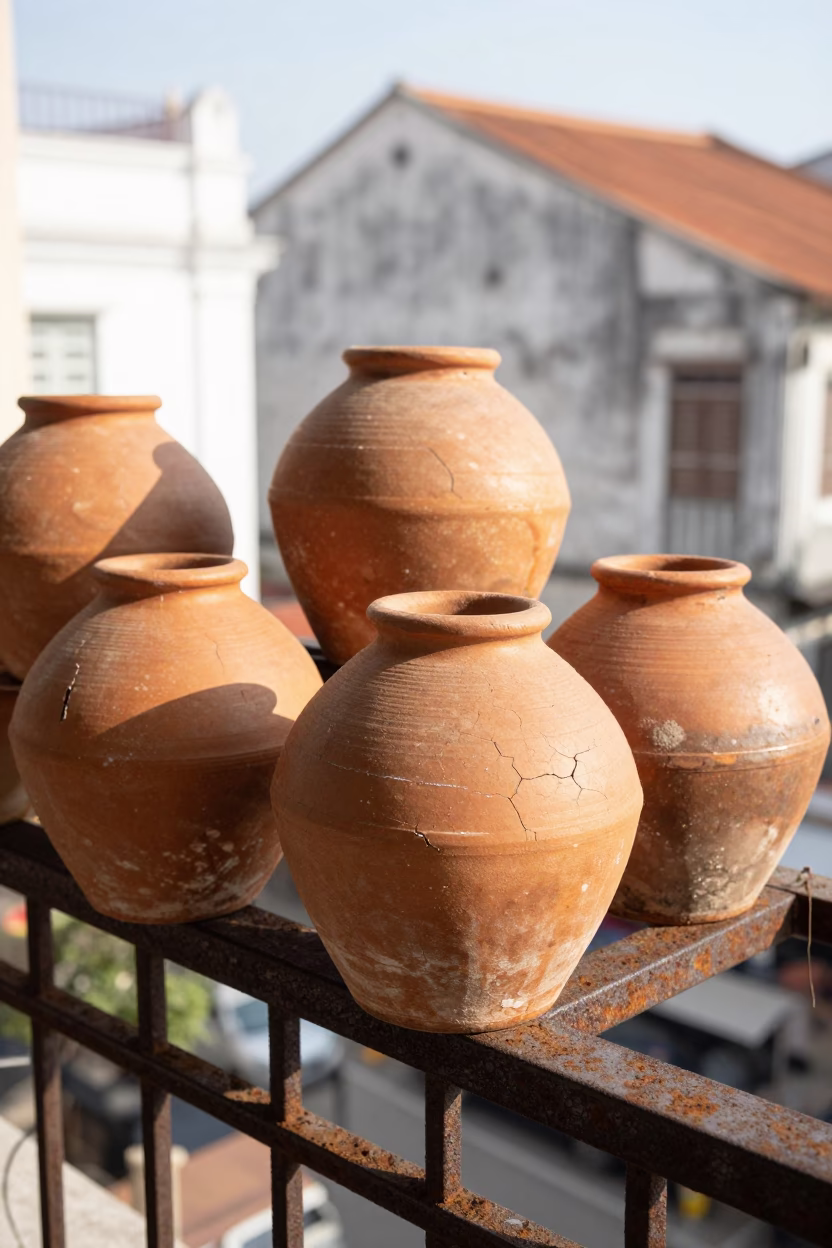 Clay Pots in George Town in in George Town, Malaysia