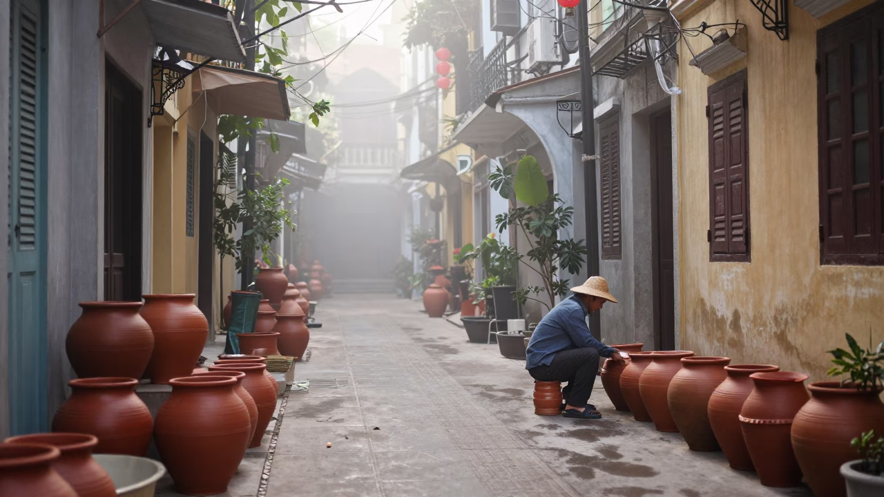 Clay Pots in Hanoi in in Hanoi, Vietnam